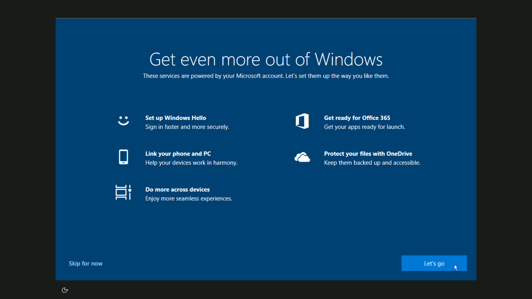windows 10 installation skip microsoft account