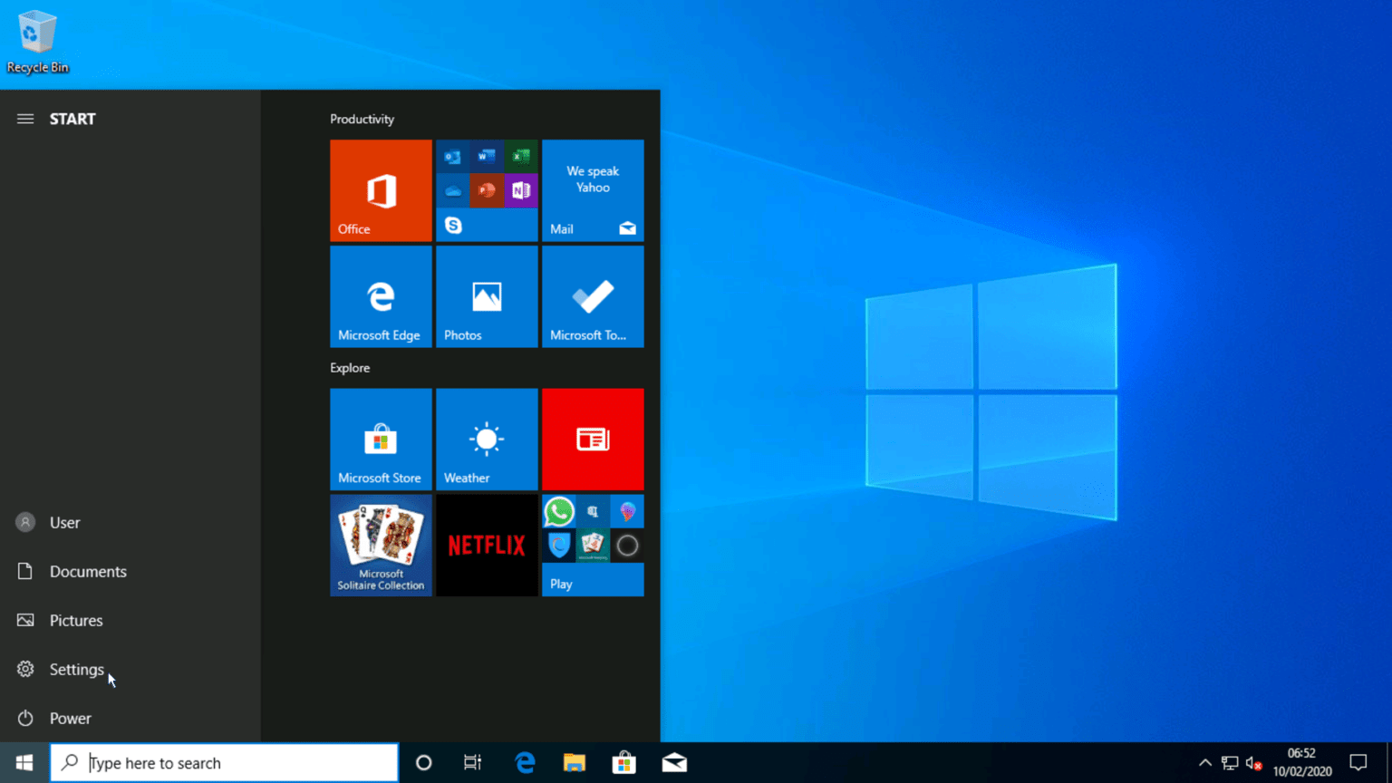 installing windows 10 on new pc